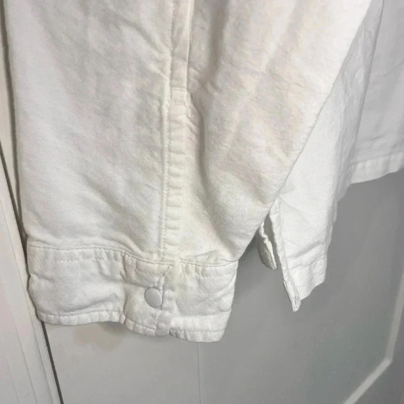 Urban Outfitters Pajama Shirt Button Down White with Snaps 100% cotton - Picture 5 of 7